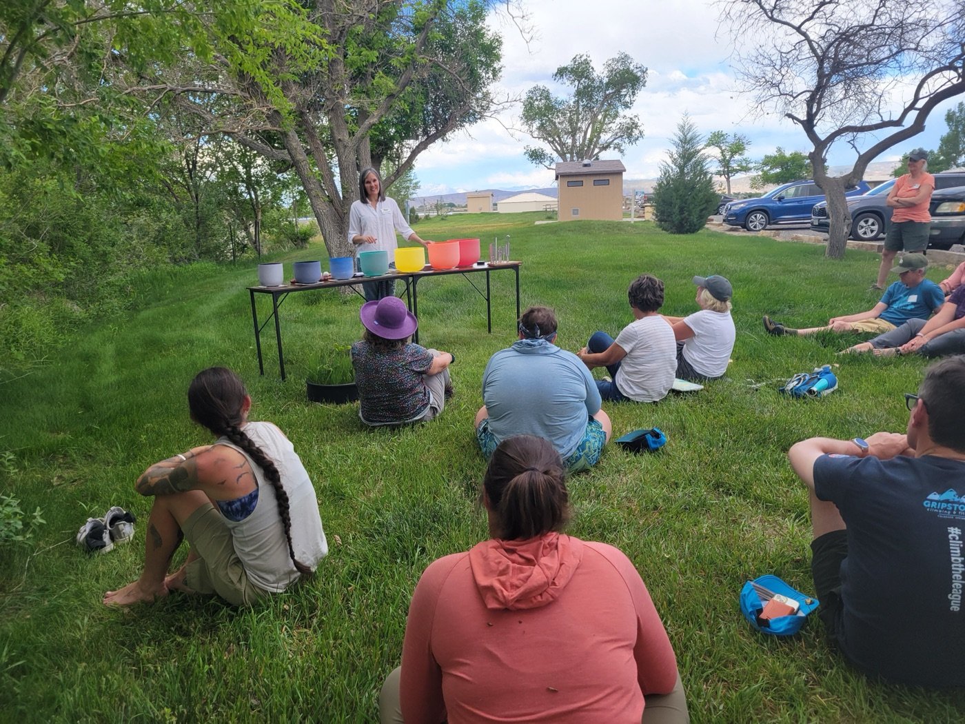 An outdoor sound gathering